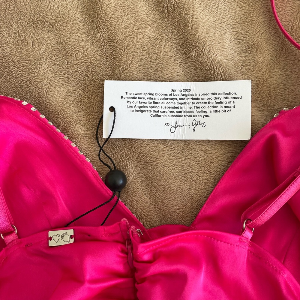 NWT 🌸 For Love and lemons Mirage Pink dress - Picture 9 of 12